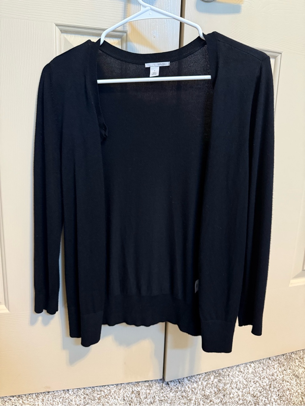 Halogen Black Open-Front Lightweight Cardigan